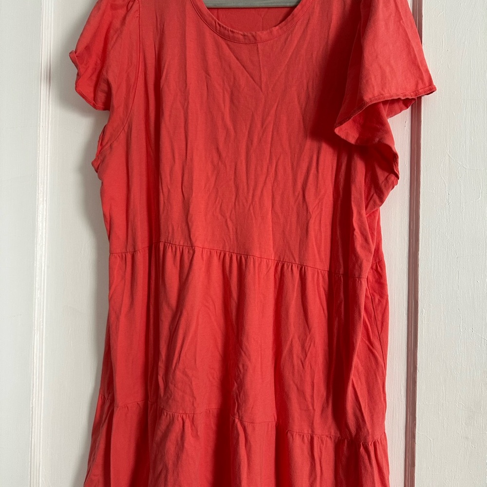 J. Crew Factory Vibrant Coral Midi Dress